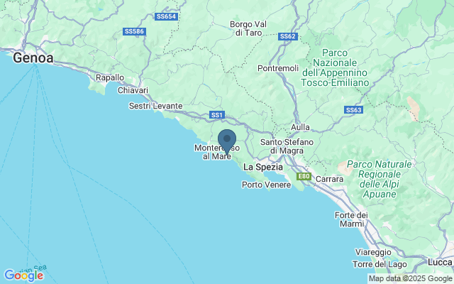 Kaart met locatie Vernazza